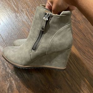 Grey Wedge Boots